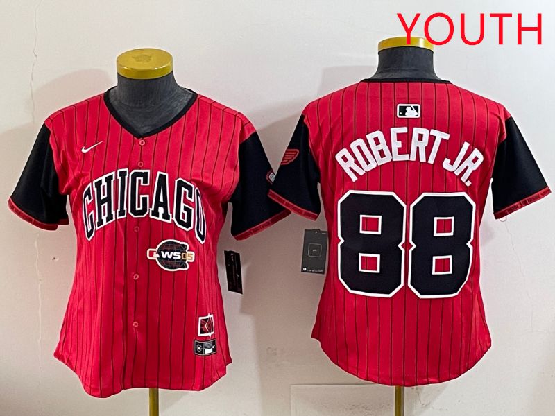 Youth 2025 Chicago White Sox #88 Robert jr Red Joint Name Nike MLB Jersey style 12